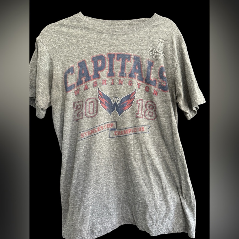 Washington Capitals Stanley Cup 2018 grey tee. Men’s size M. Fanatics. NHL